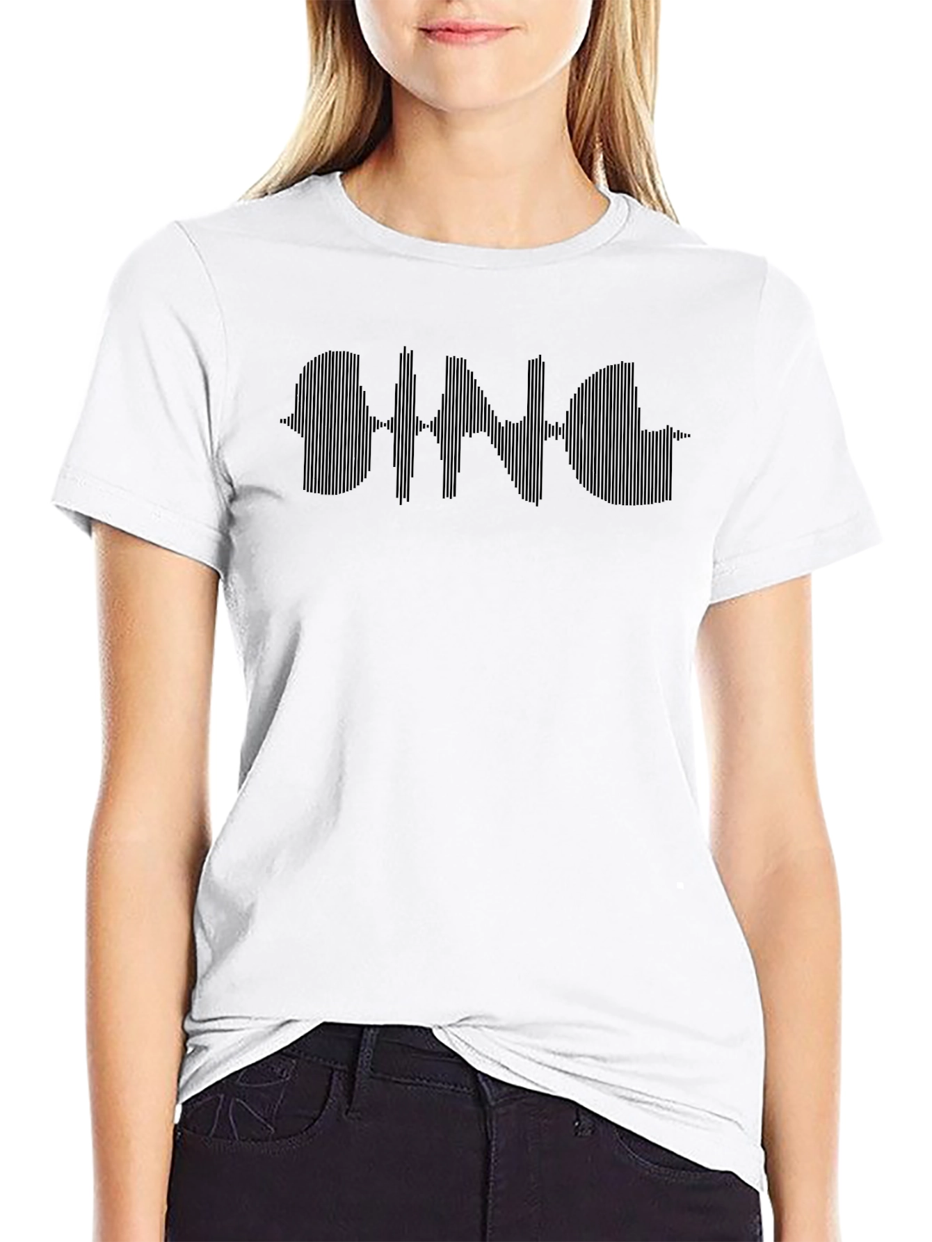 Black Soundwave Graphic T-Shirt for Men