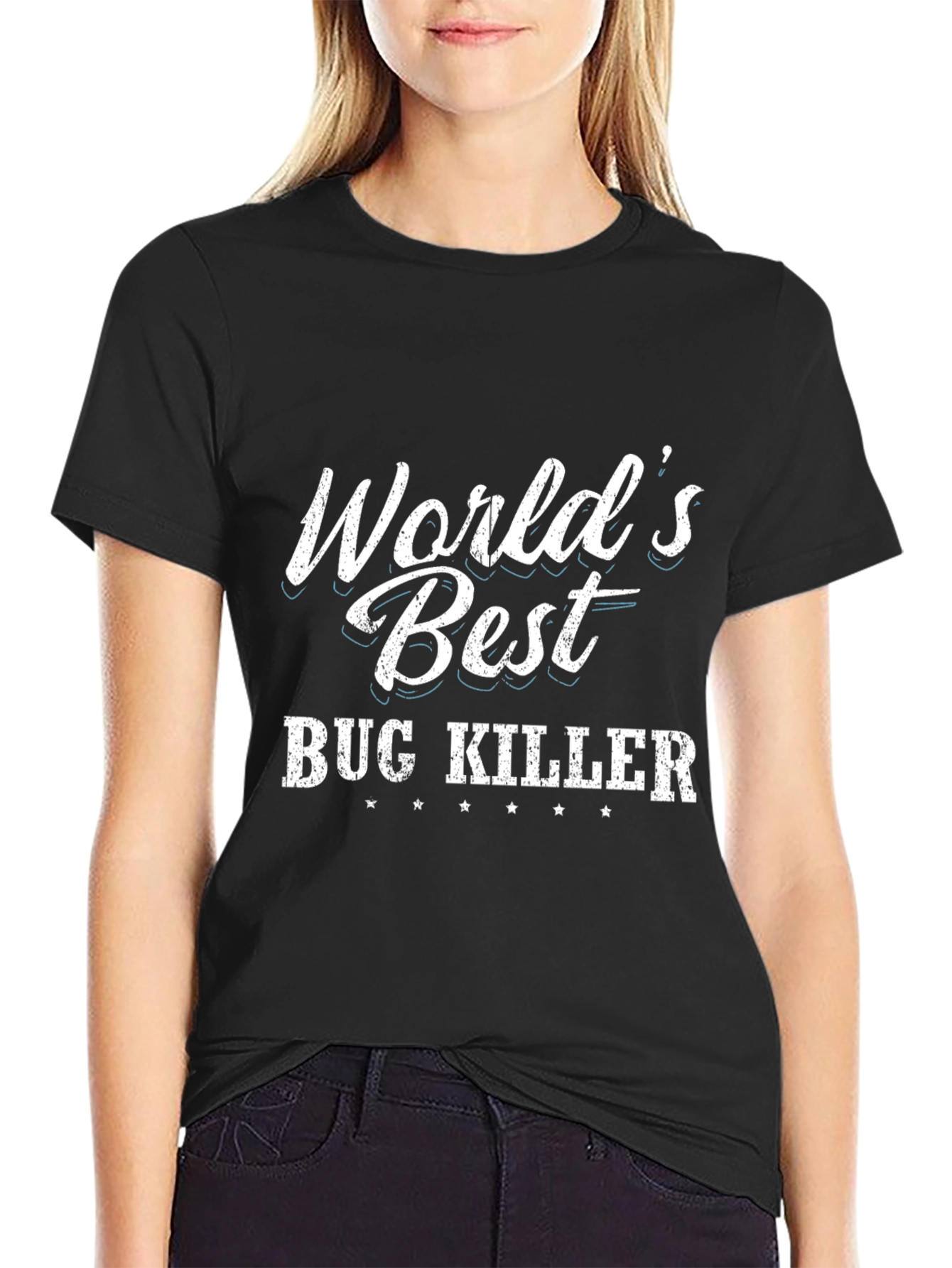 Worlds Best Bug Killer Black T-Shirt