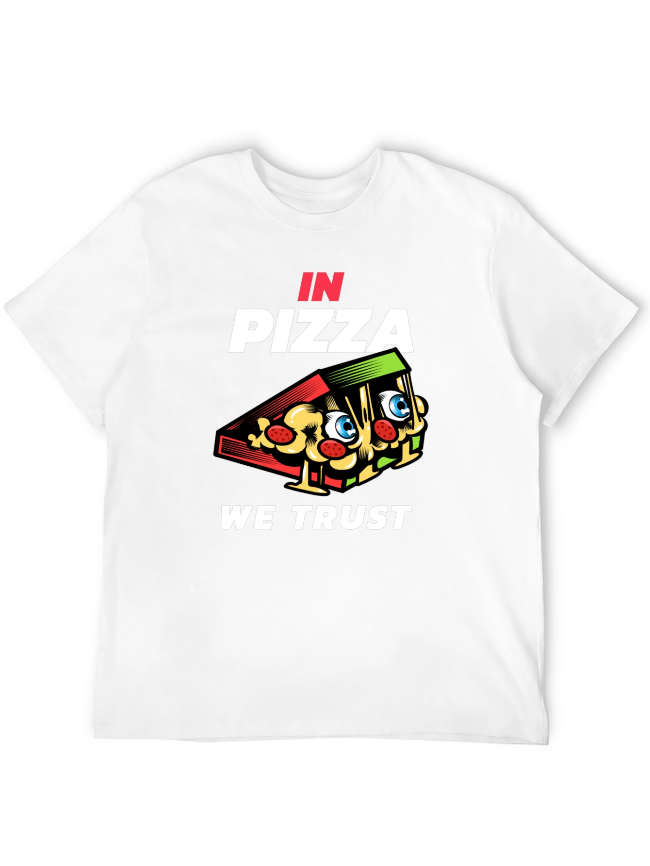 In Pizza We Trust Black Graphic Tee