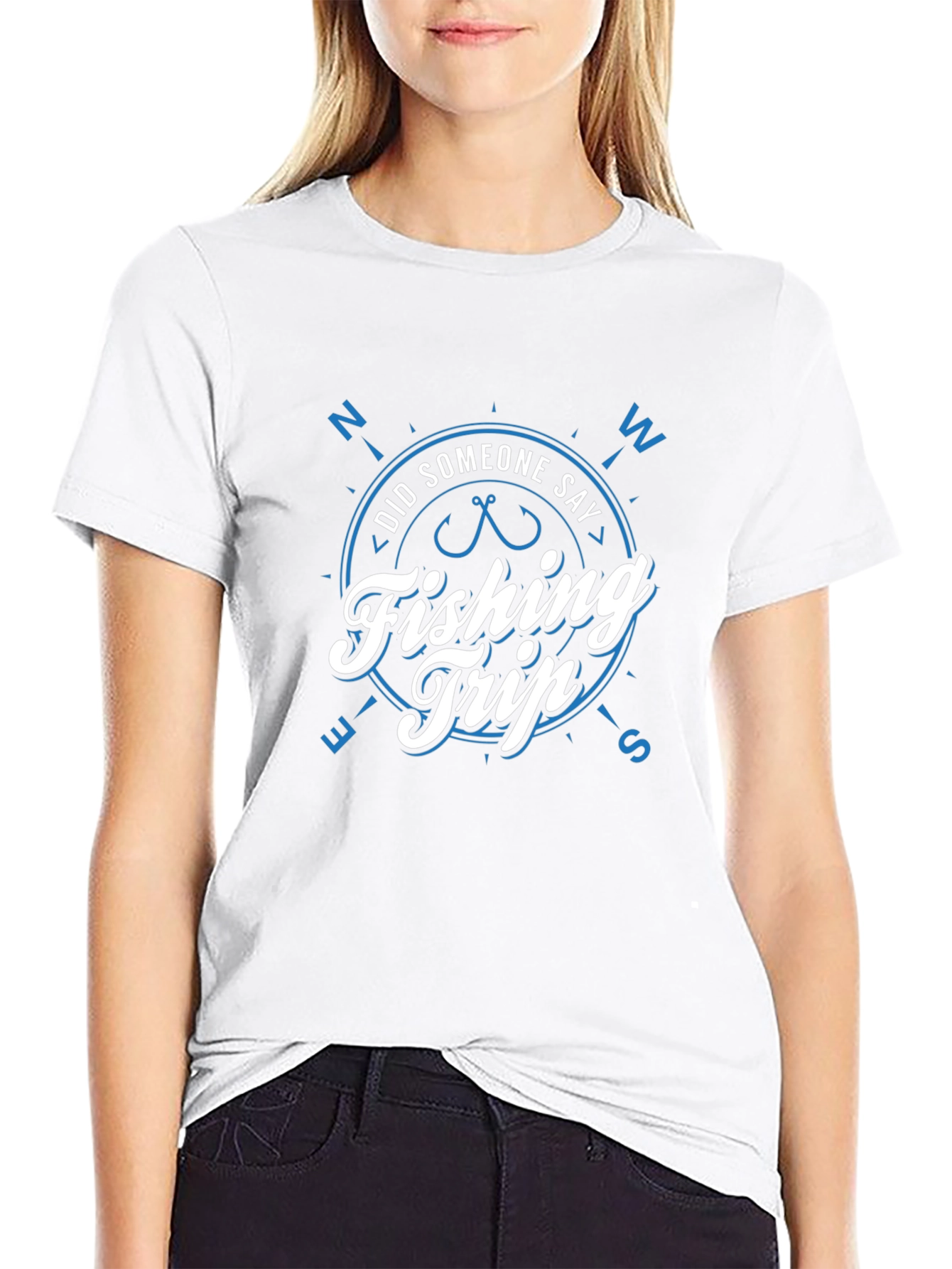 Fishing Trip T-Shirt: Nautical Compass Design