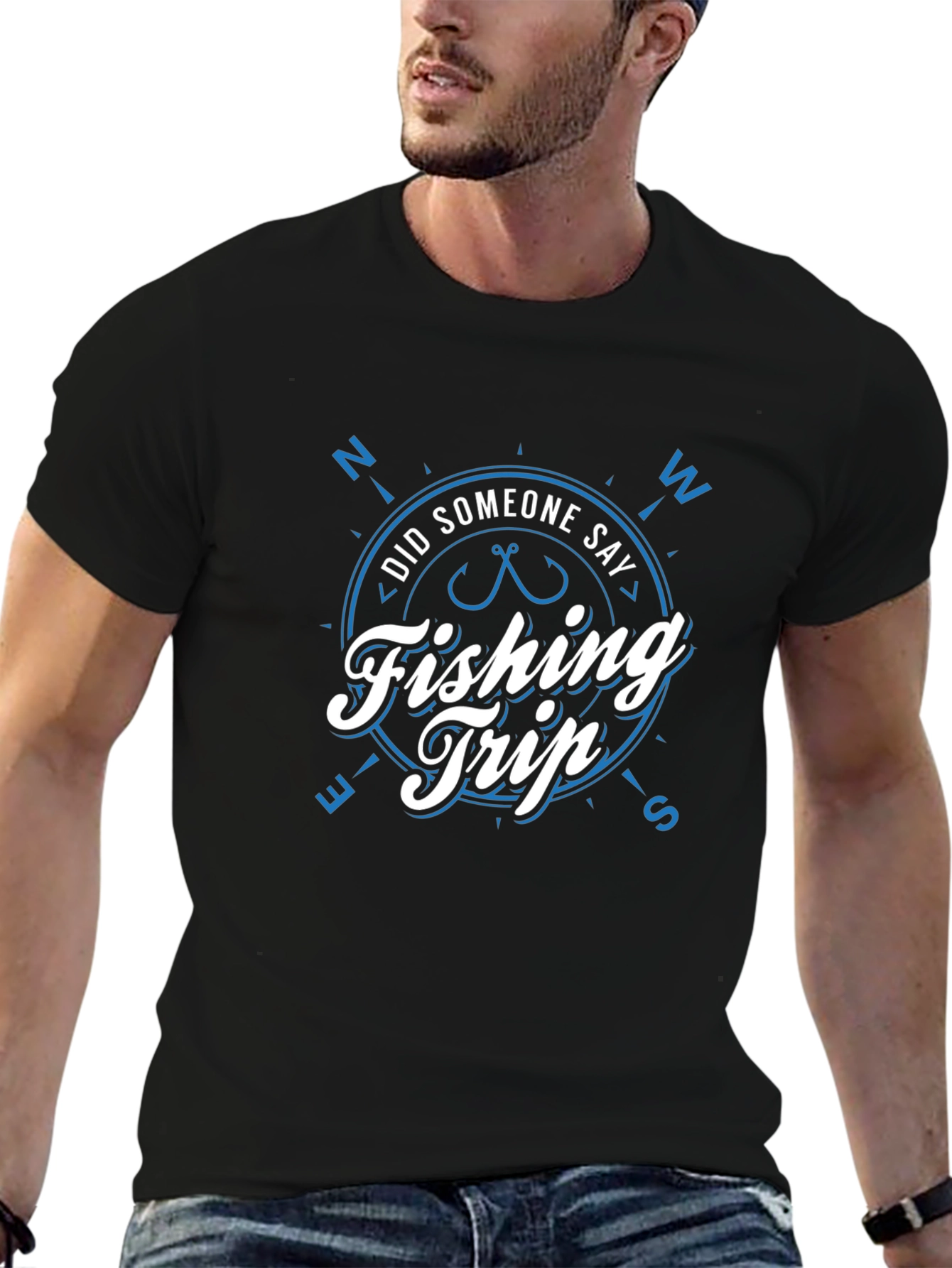 Fishing Trip T-Shirt: Nautical Compass Design