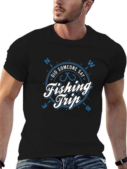 Fishing Trip T-Shirt: Nautical Compass Design