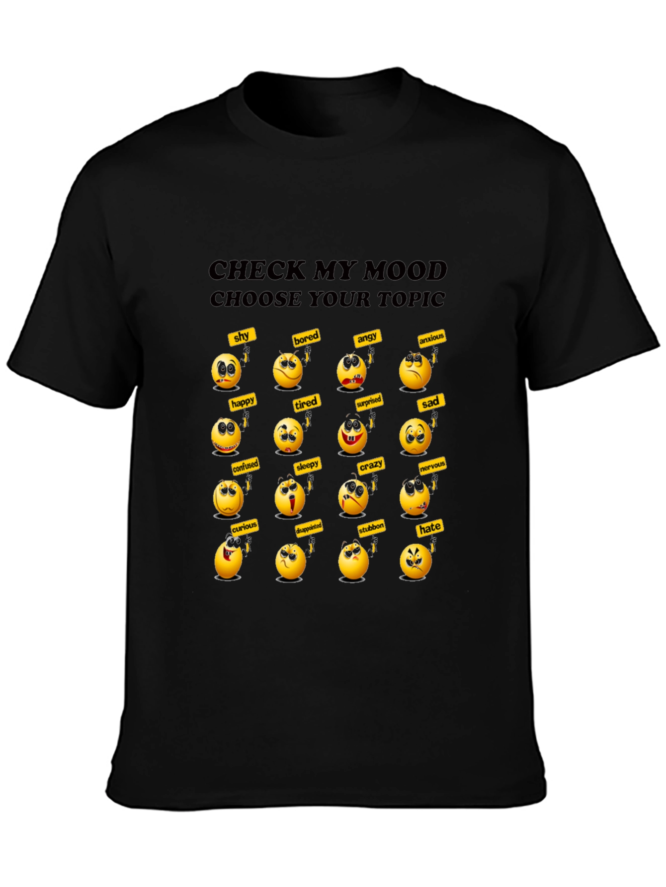 Mood Emoji Graphic Tee - Express Yourself!