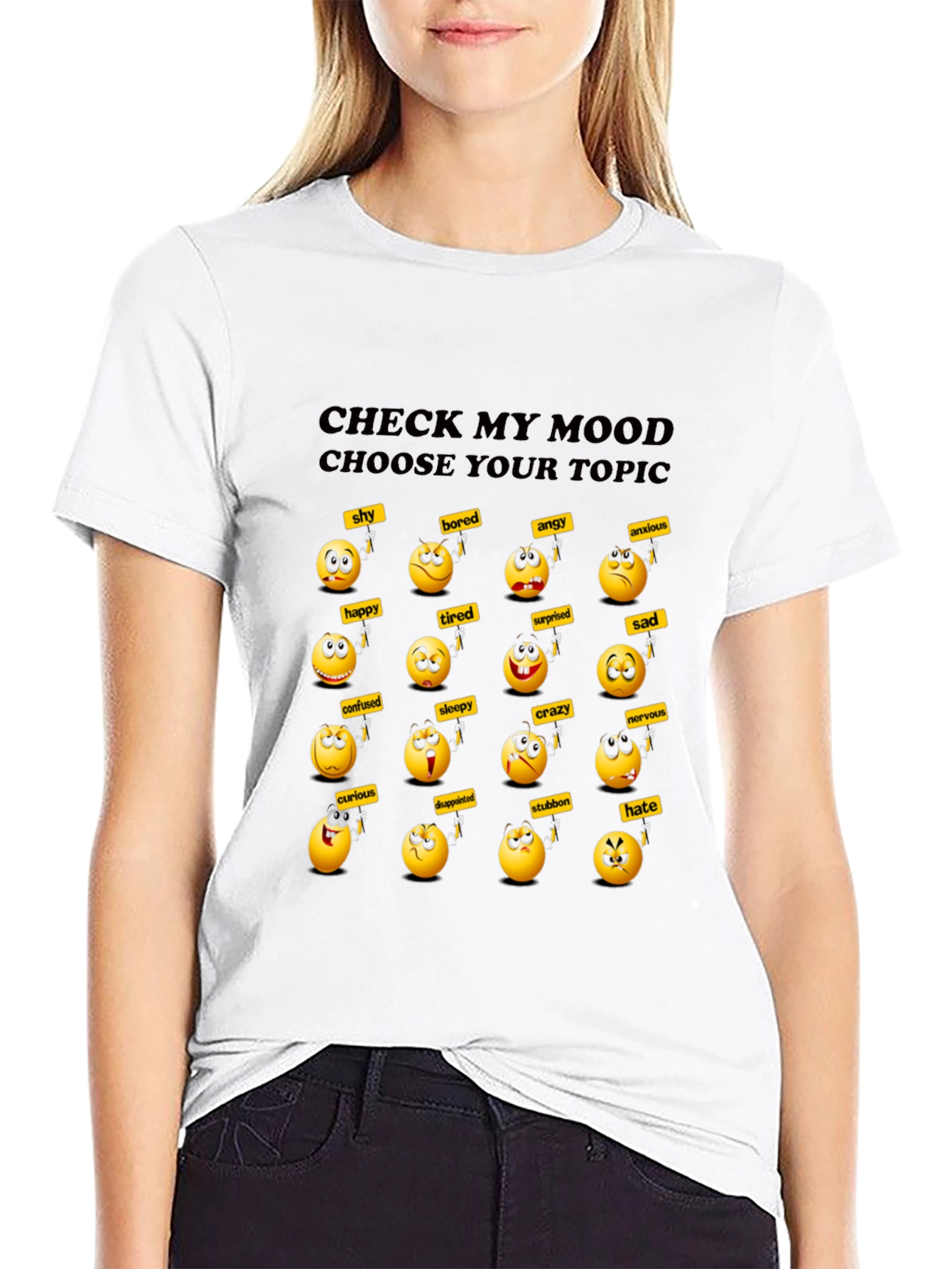 Mood Emoji Graphic Tee - Express Yourself!