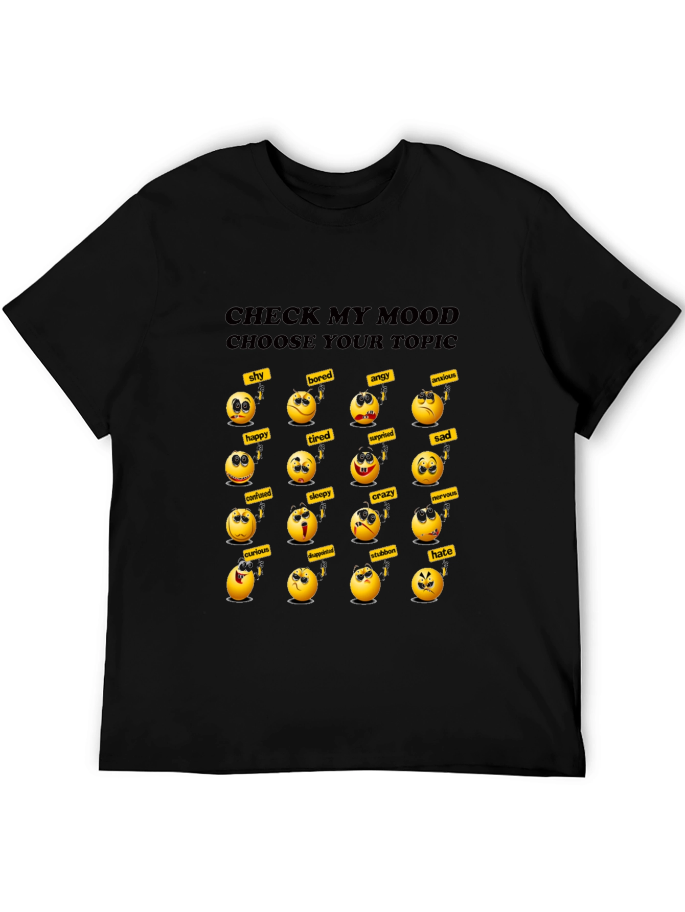 Mood Emoji Graphic Tee - Express Yourself!