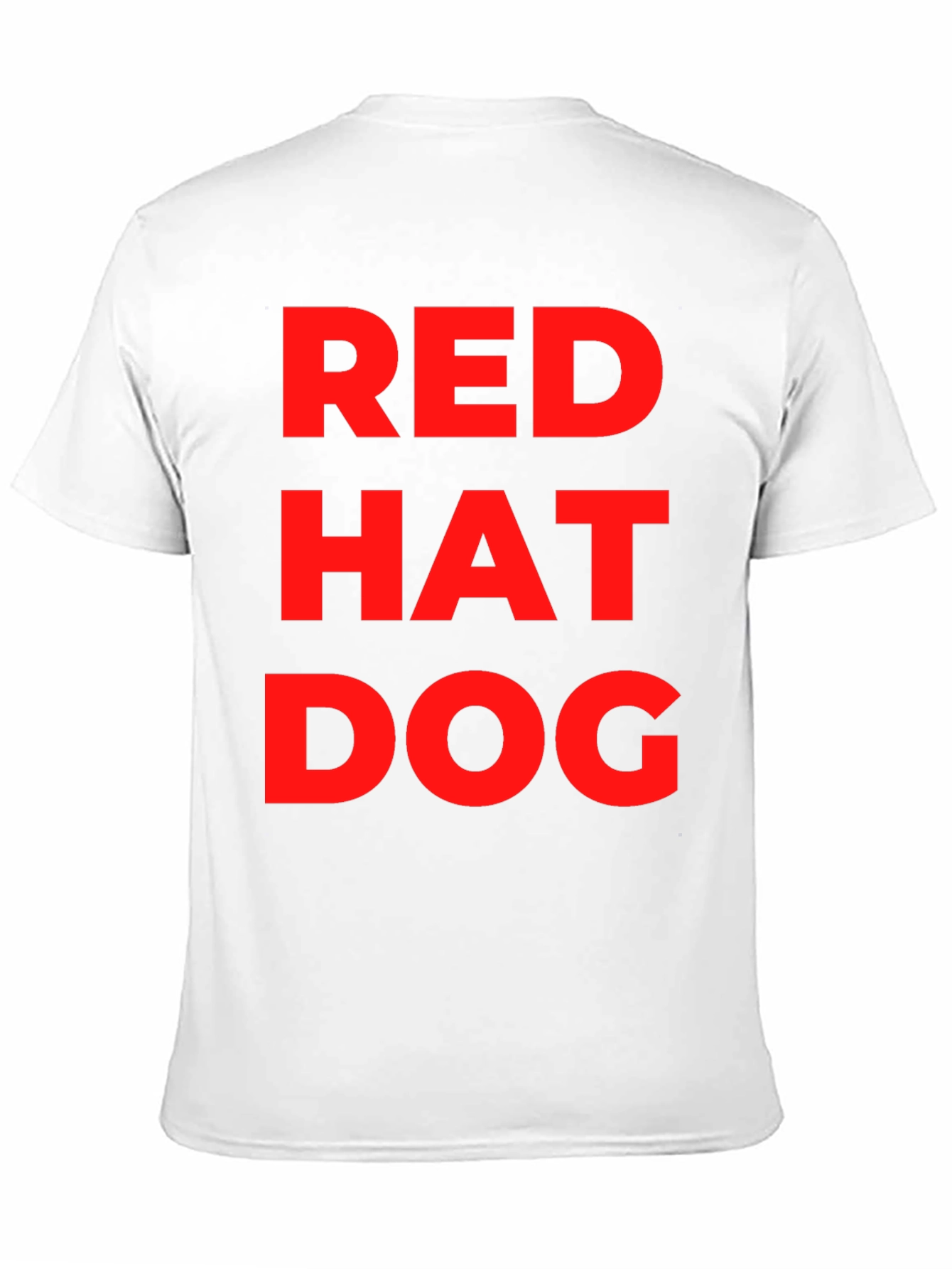 Red Hat Dog Graphic T-Shirt - Funny Casual Tee