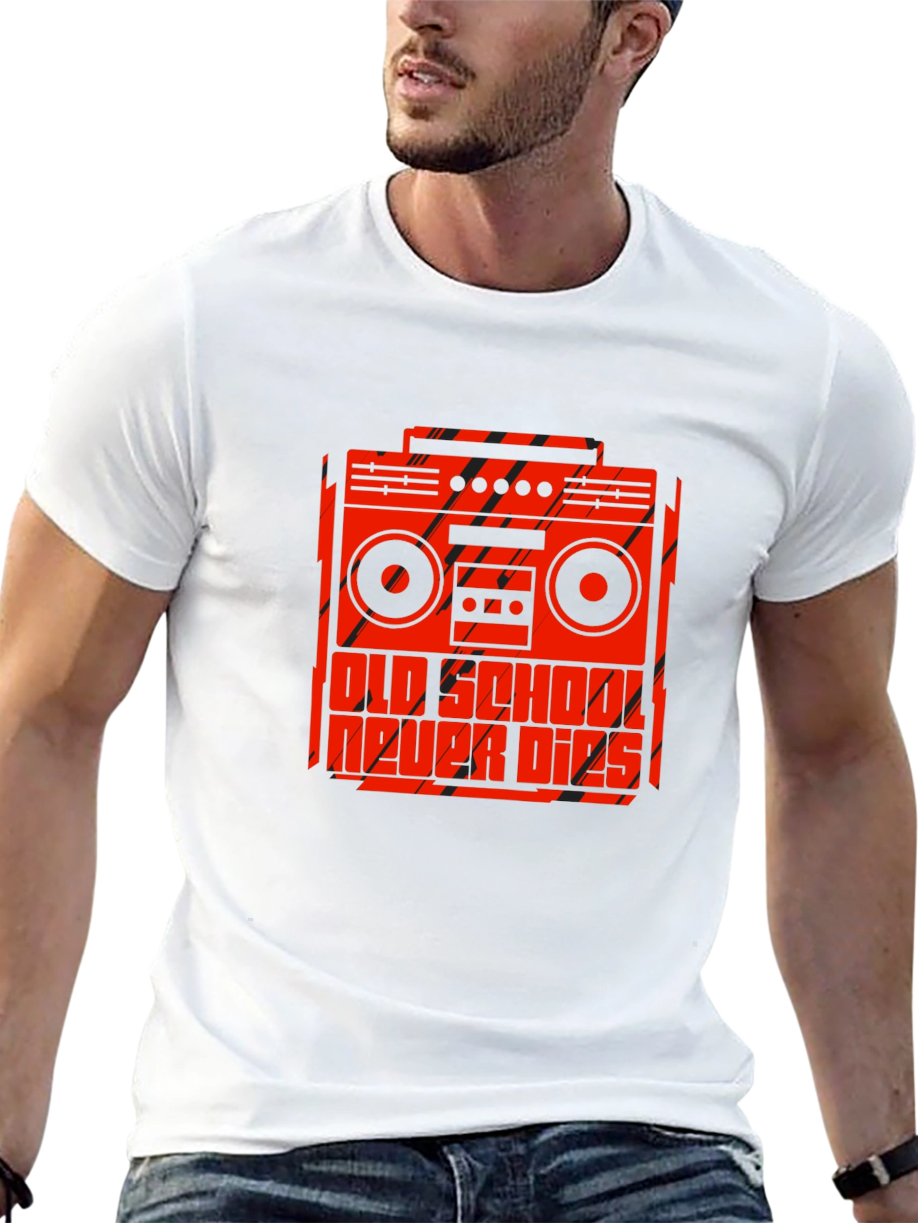 Old School Never Dies Boombox Graphic Tee