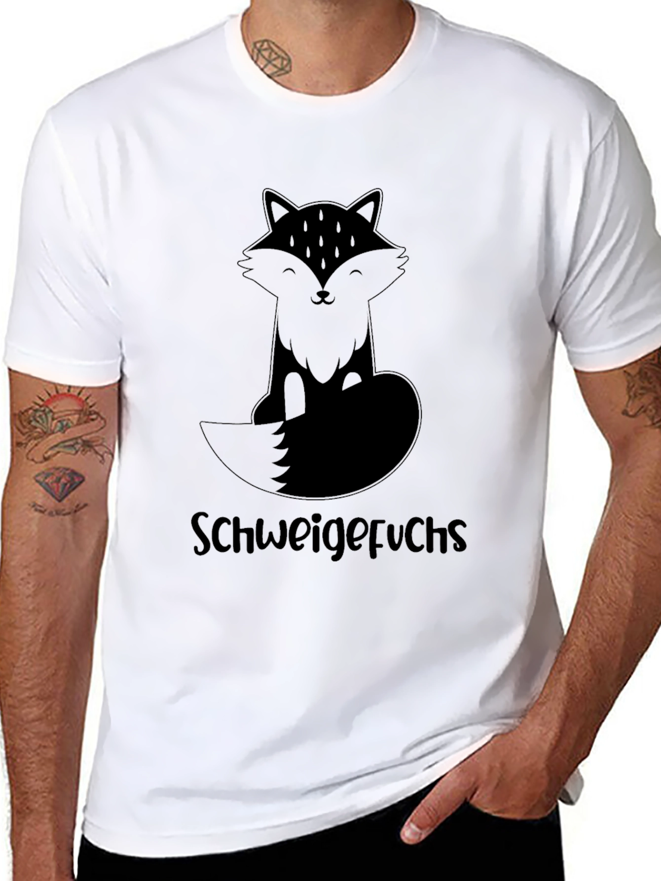 Schweigefuchs Fox Graphic T-Shirt - Black