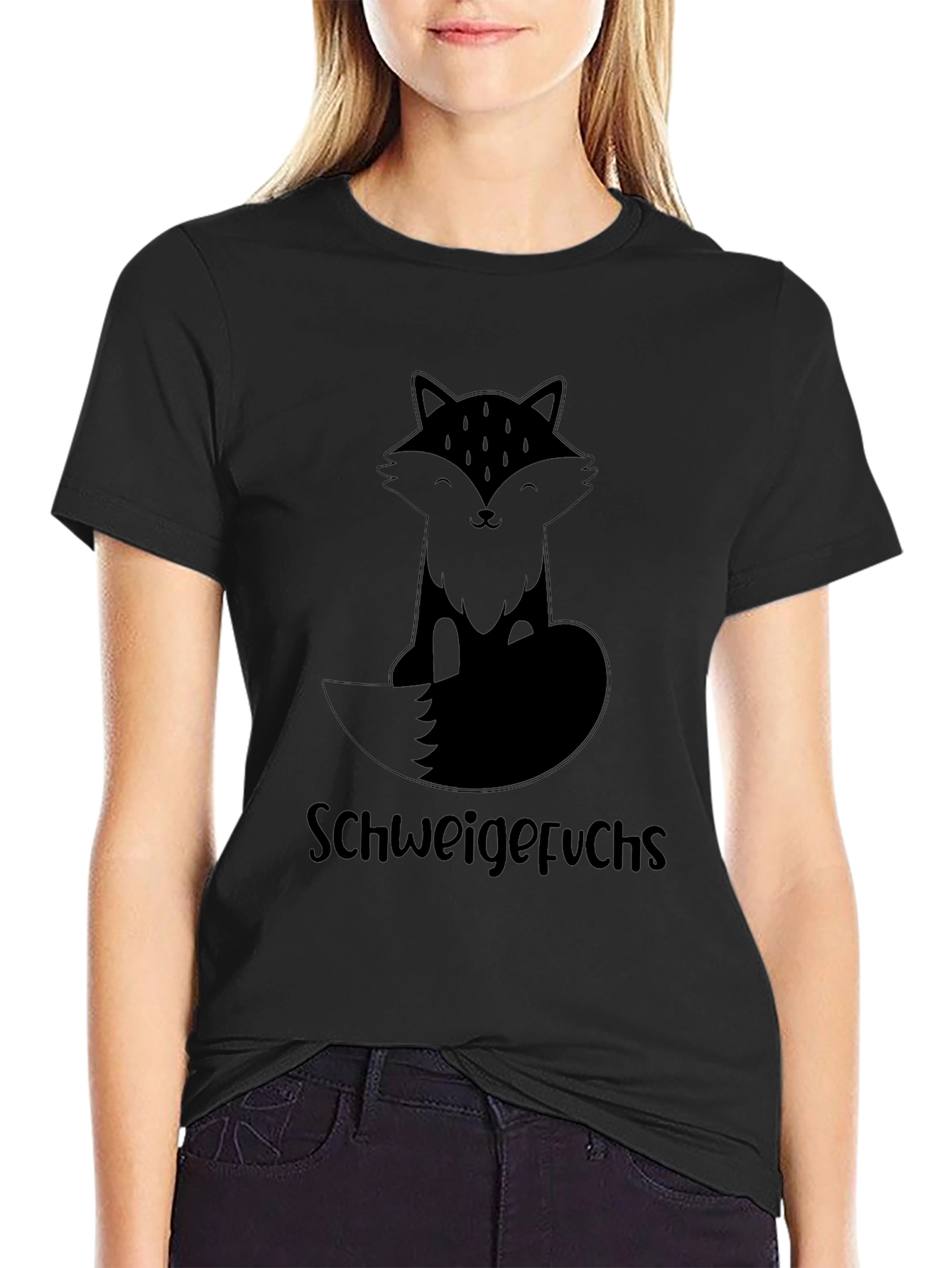 Schweigefuchs Fox Graphic T-Shirt - Black
