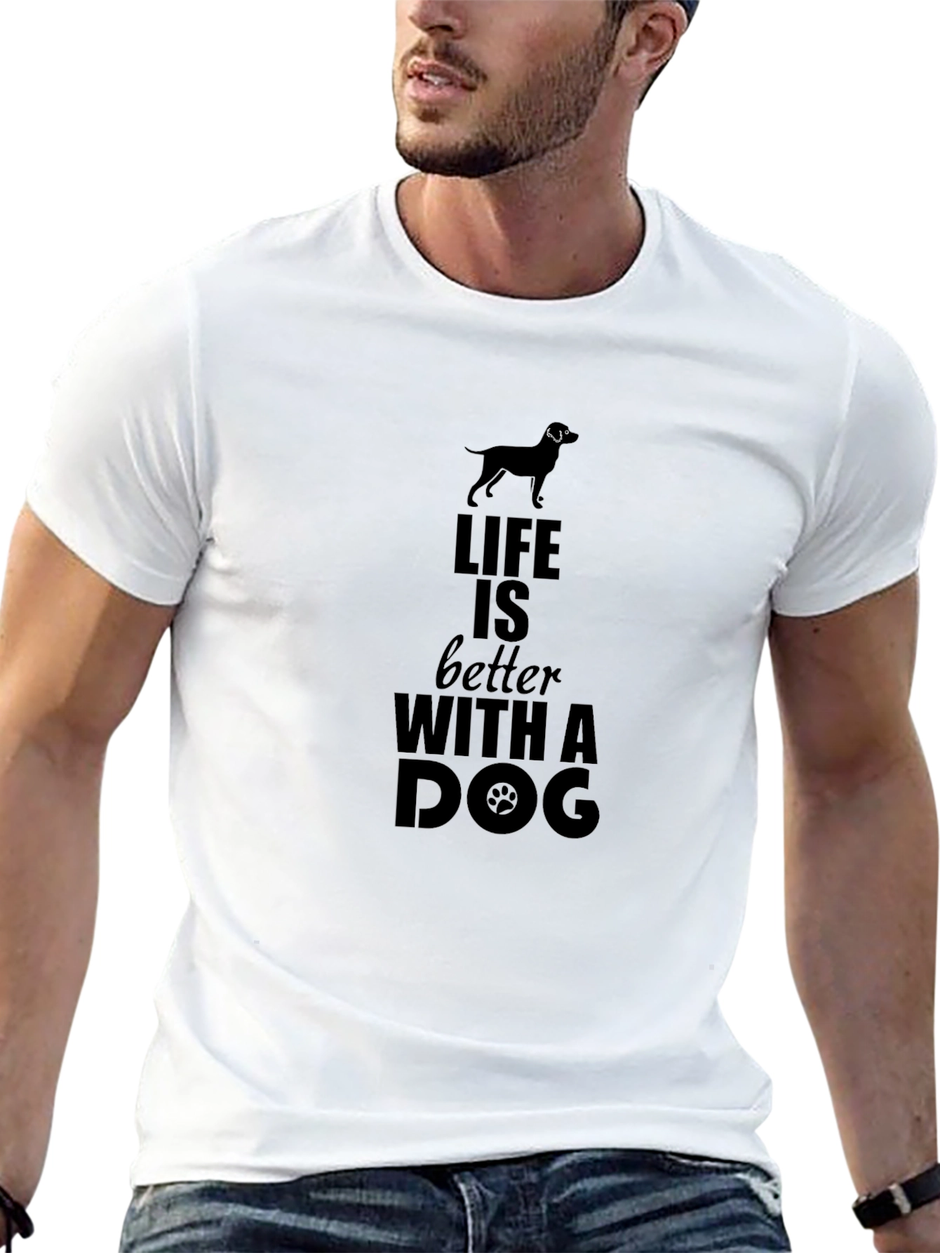 Life is Better with a Dog Black T-Shirt