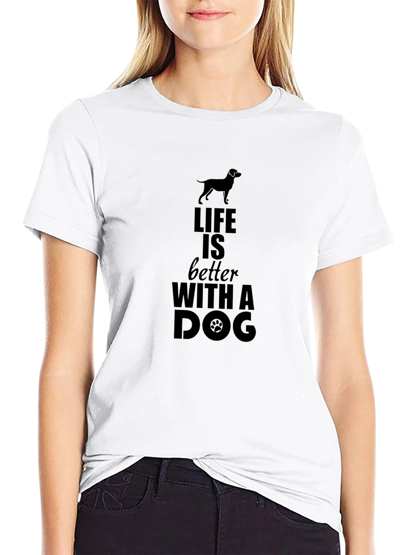 Life is Better with a Dog Black T-Shirt