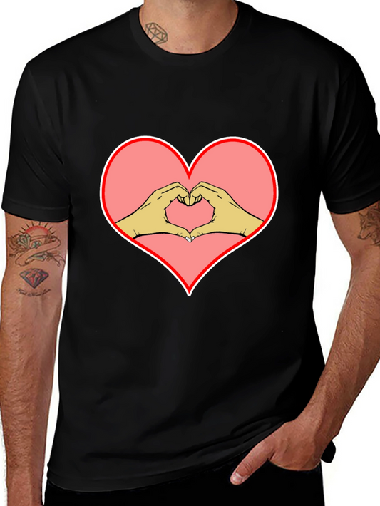 Heart Hands Graphic Black Tee