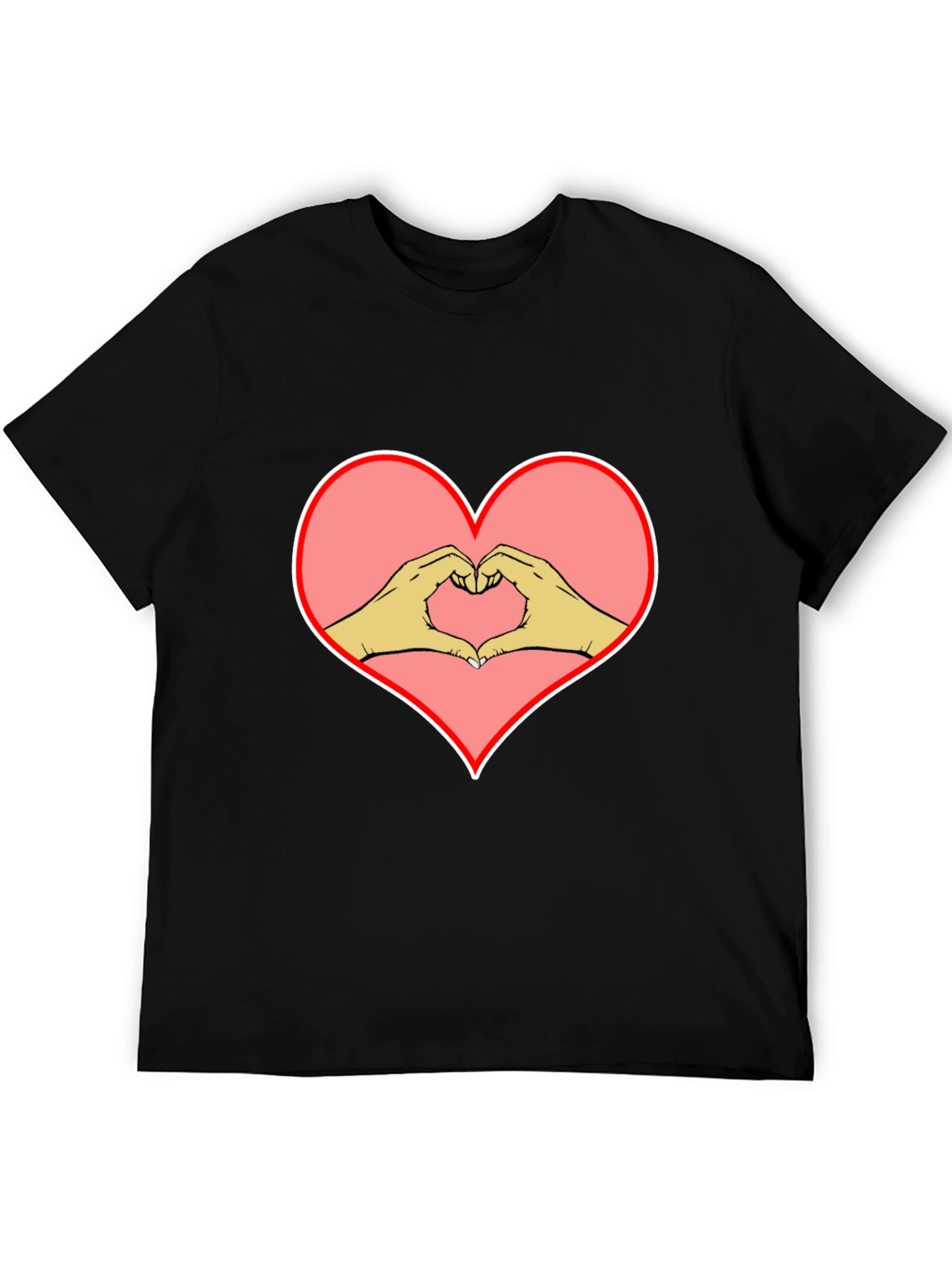 Heart Hands Graphic Black Tee