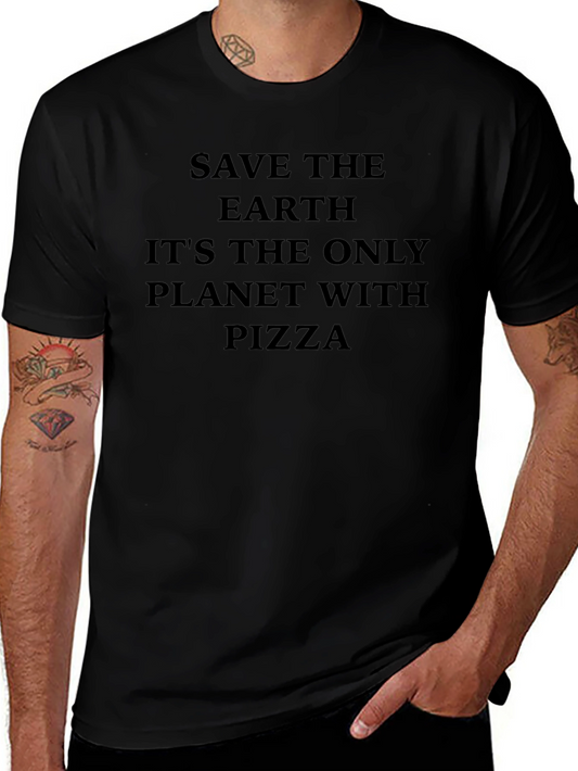 Save the Earth Pizza T-Shirt - Funny Environmental Tee