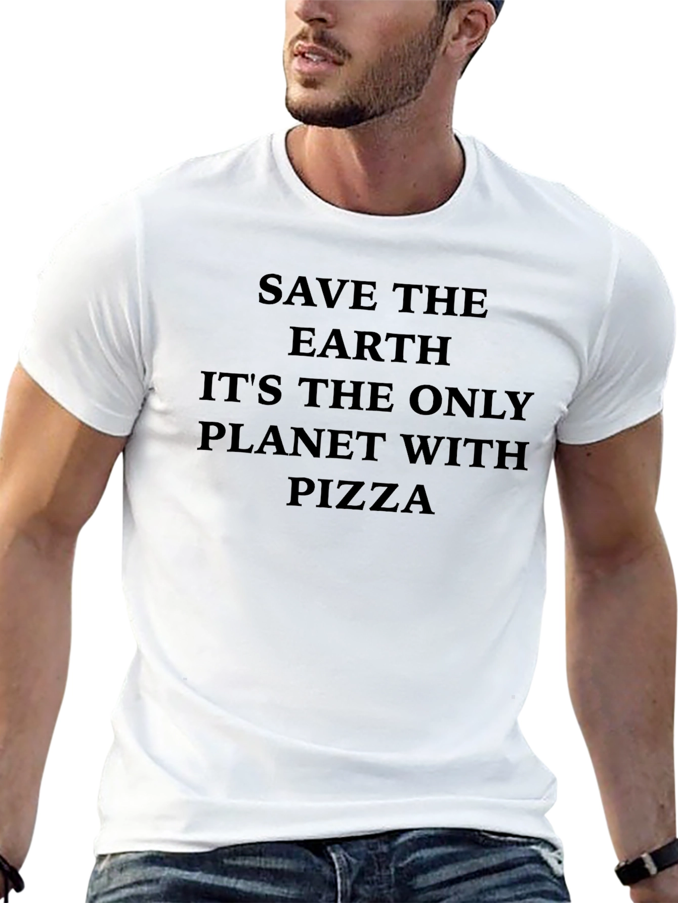 Save the Earth Pizza T-Shirt - Funny Environmental Tee