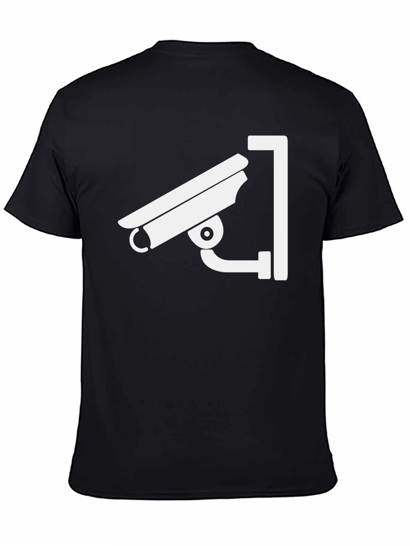 Security Camera Graphic Tee - Black Cotton T-Shirt