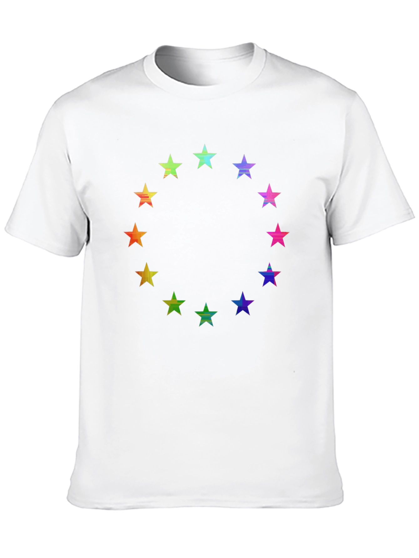 Rainbow Star Circle Black T-Shirt