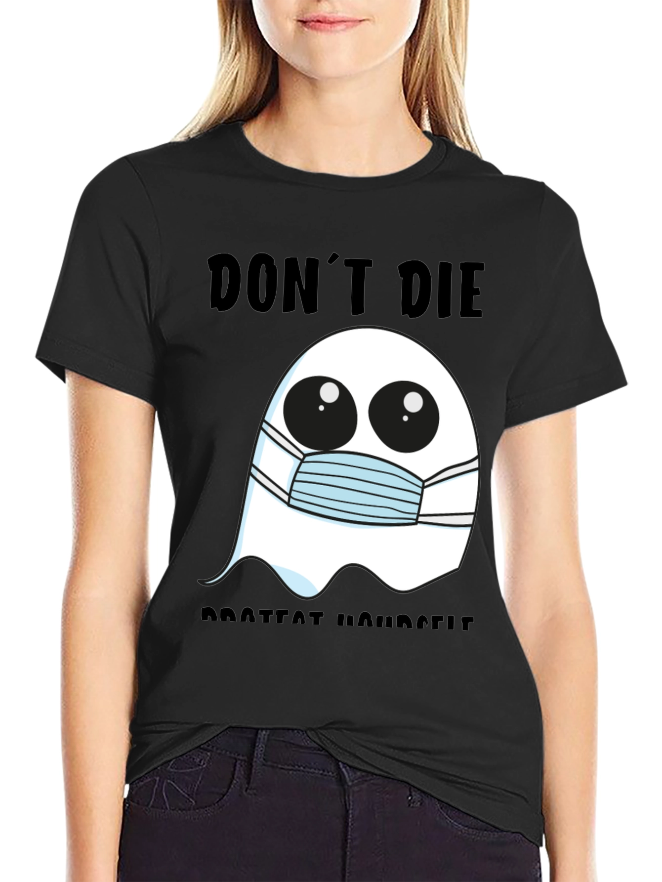 Ghost Face Mask Tee: Dont Die Protect Yourself!