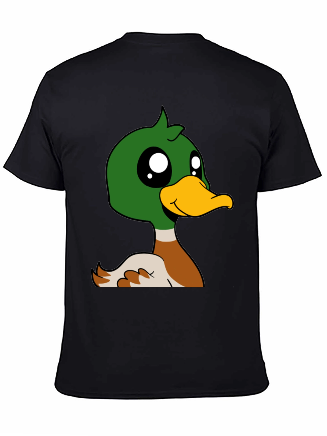 Duck Cartoon Graphic Black T-Shirt