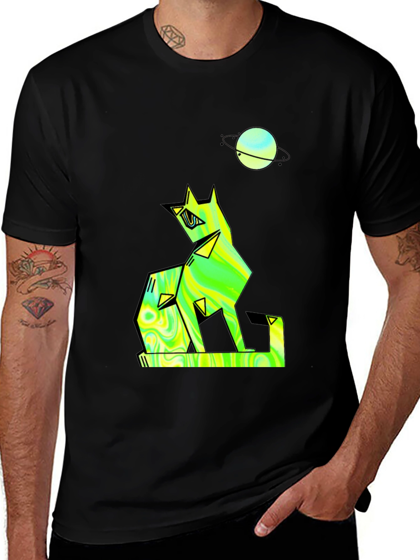 Geometric Wolf Graphic T-Shirt
