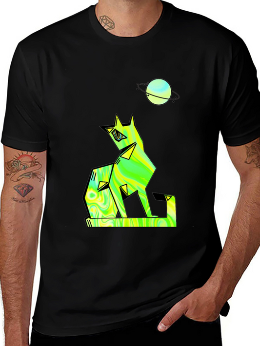 Geometric Wolf Graphic T-Shirt
