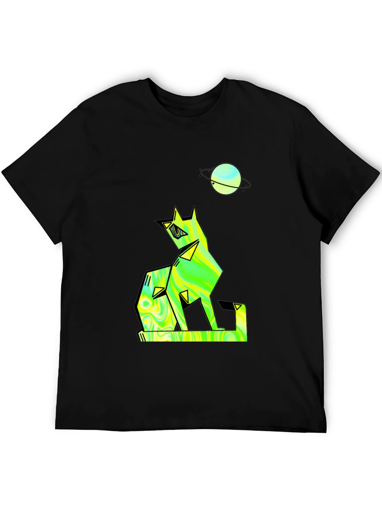 Geometric Wolf Graphic T-Shirt