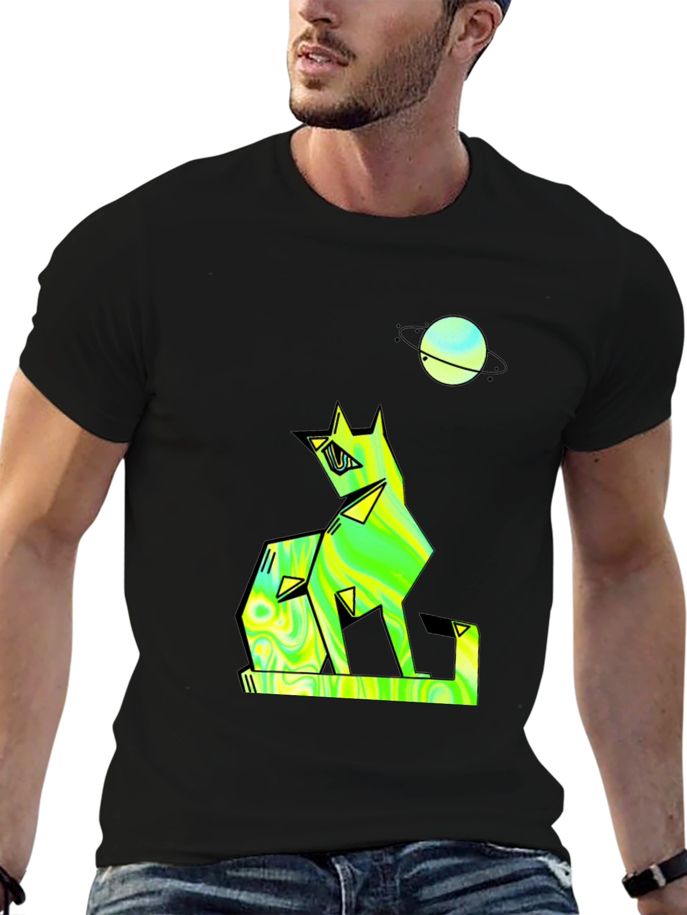 Geometric Wolf Graphic T-Shirt