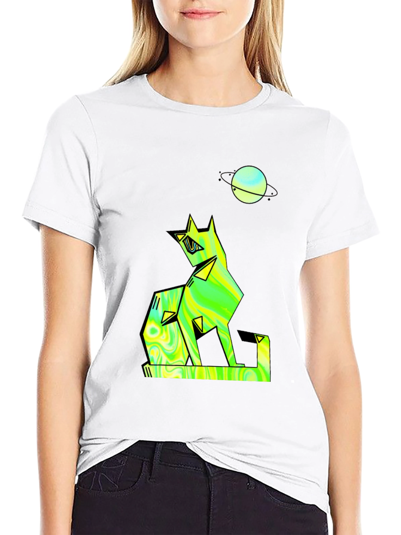 Geometric Wolf Graphic T-Shirt