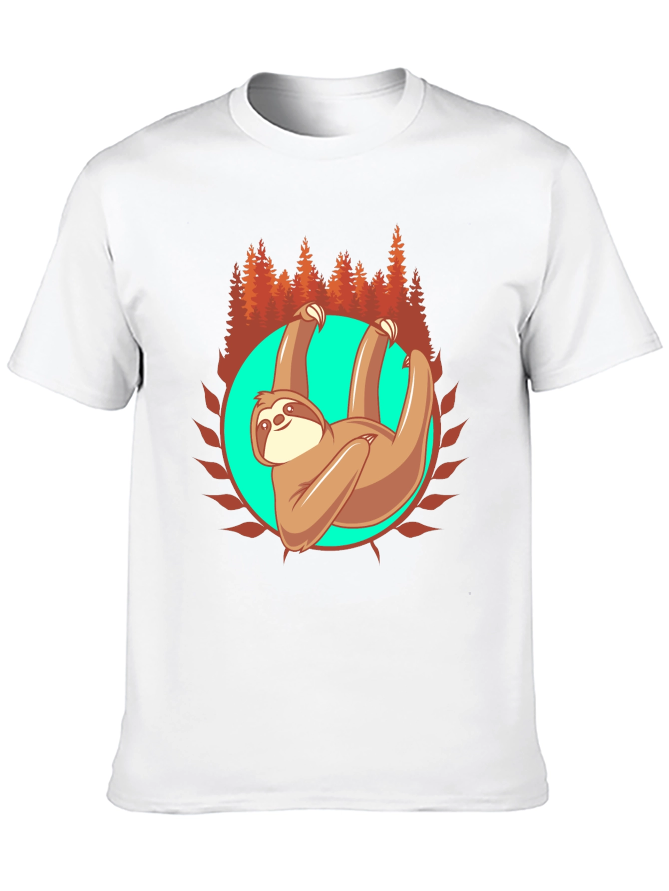 Sloth in Nature Graphic T-Shirt - Black