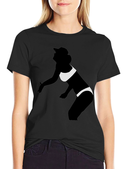 Silhouette Beach Volleyball Player Graphic T-Shirt