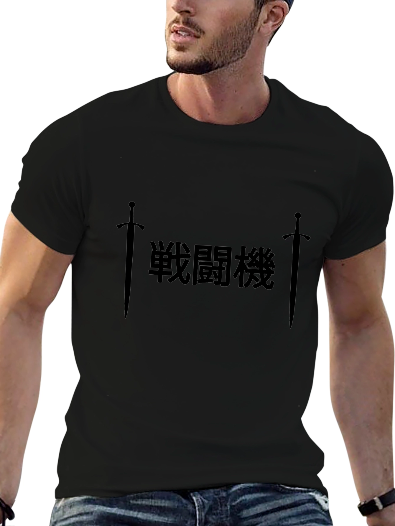 Samurai Sword Graphic Black T-Shirt