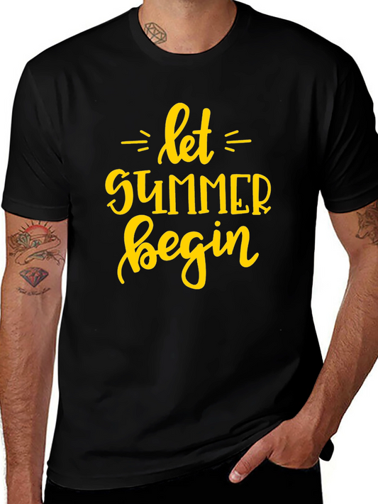Let Summer Begin Graphic T-Shirt - Black Cotton Tee