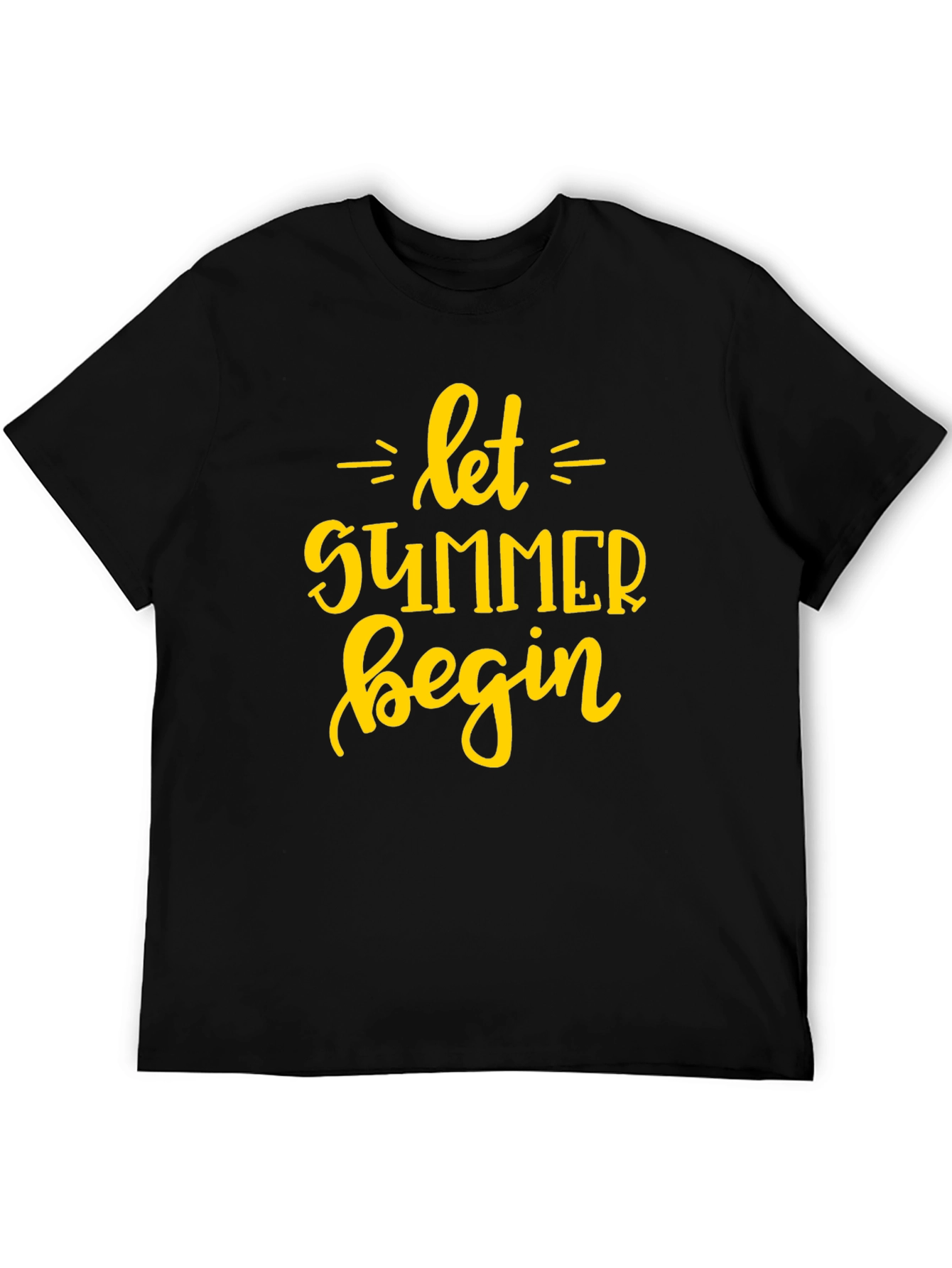 Let Summer Begin Graphic T-Shirt - Black Cotton Tee
