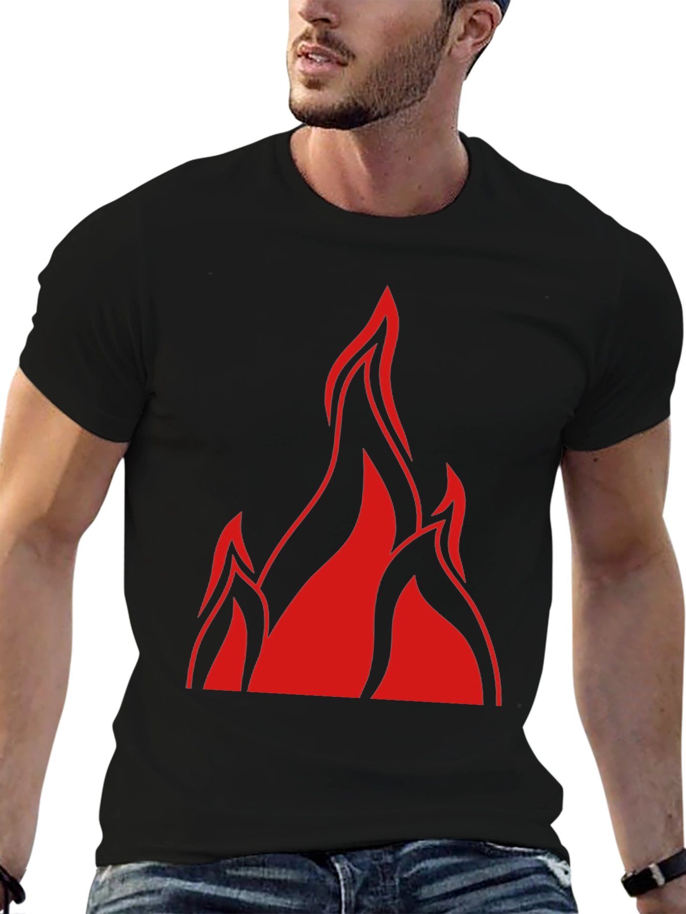 Flame Graphic Black T-Shirt