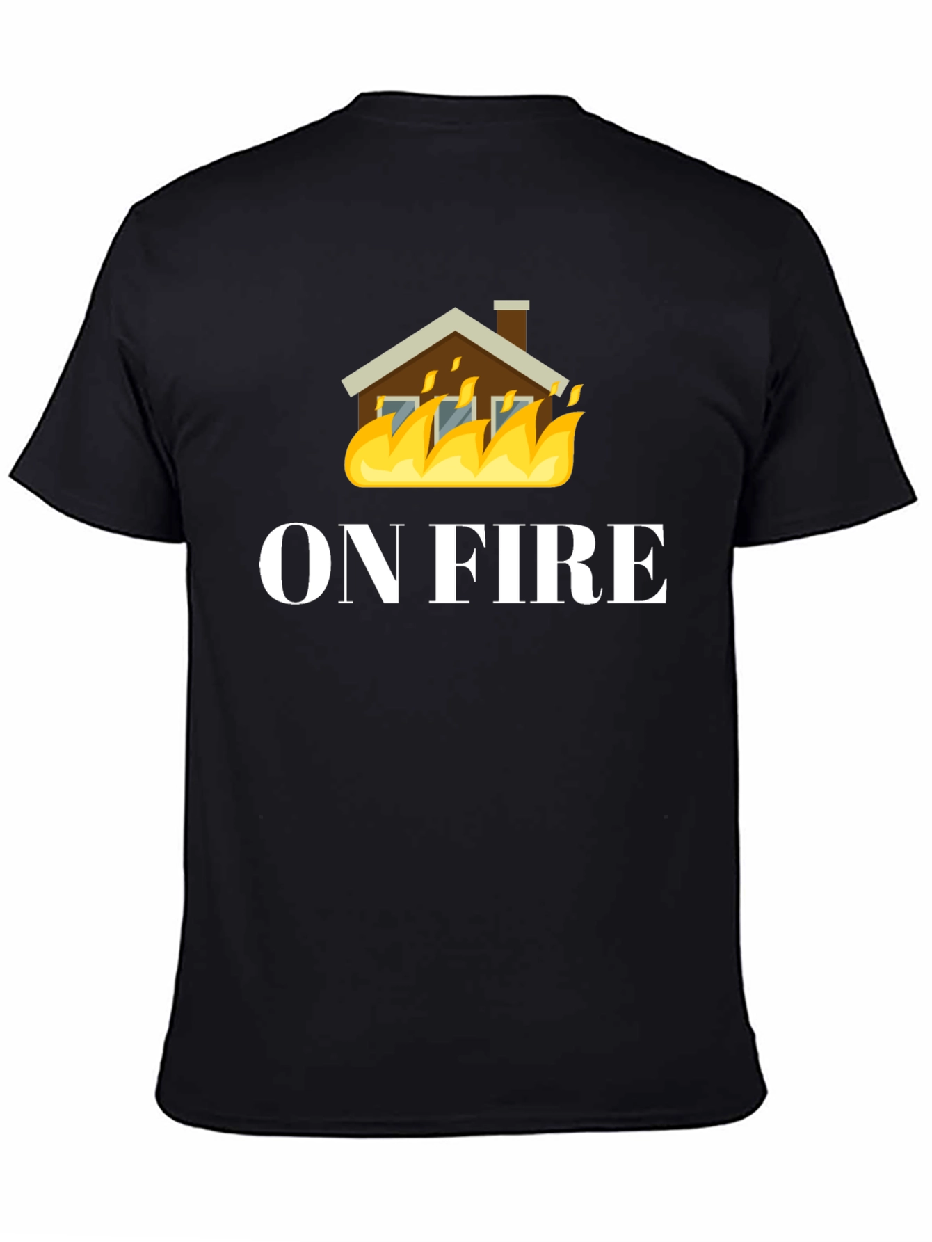 On Fire Graphic Tee - Black Cotton T-Shirt