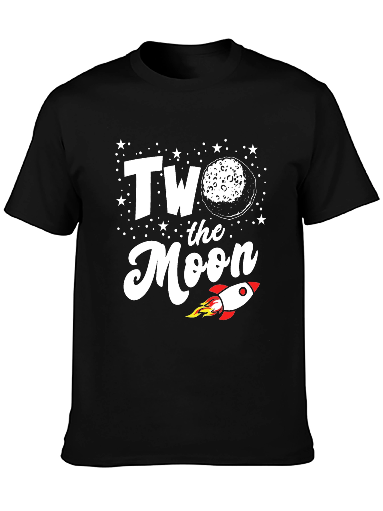 Two the Moon T-Shirt Rocket Blast Off Birthday Tee