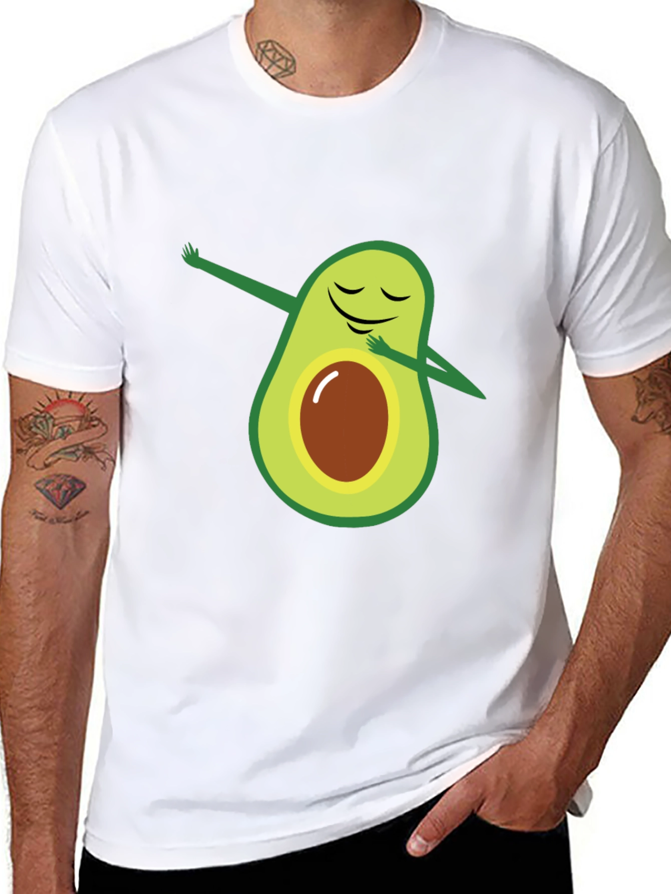 Dabbing Avocado Black T-Shirt