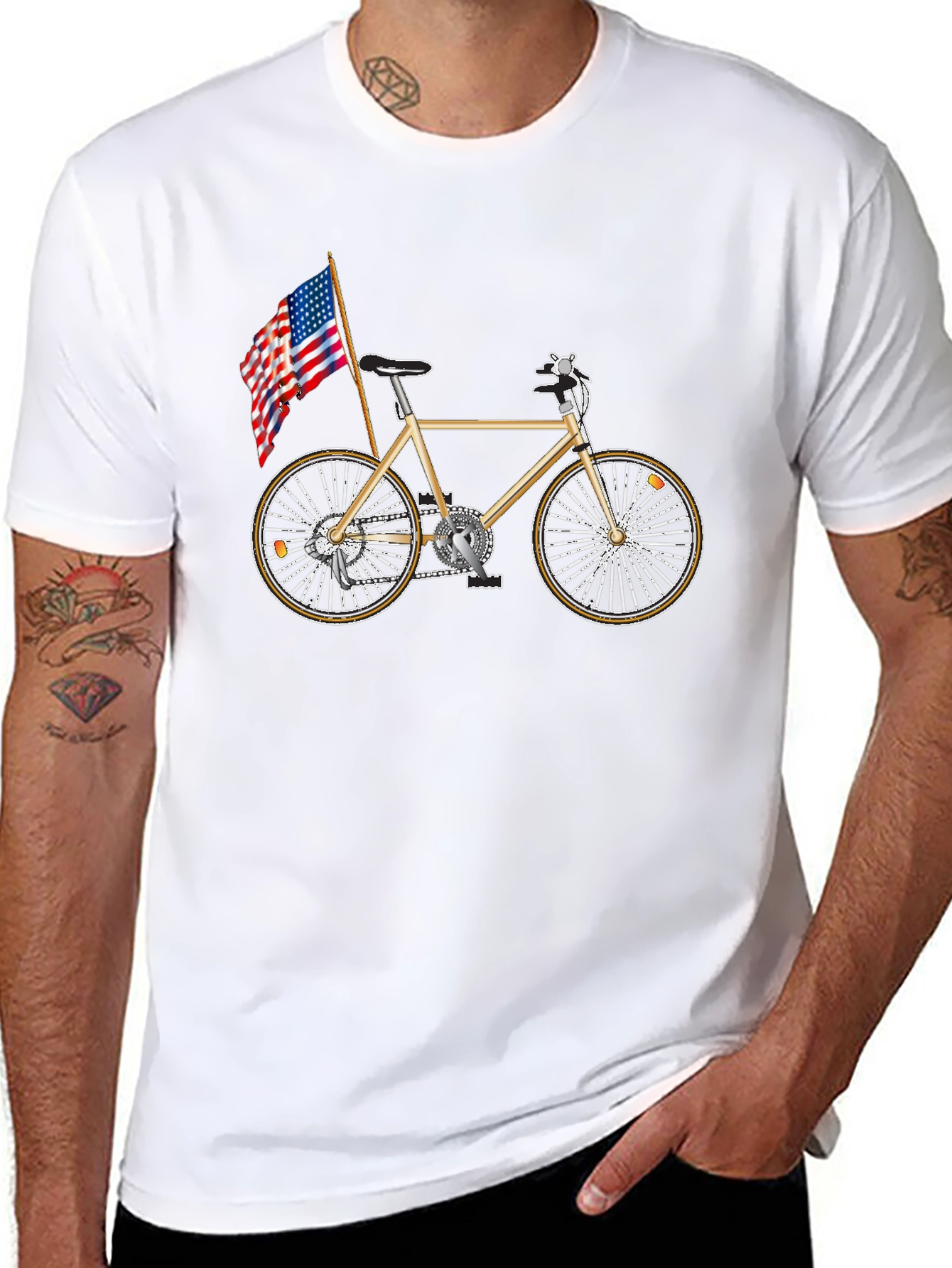 Patriotic Bicycle Graphic Tee
