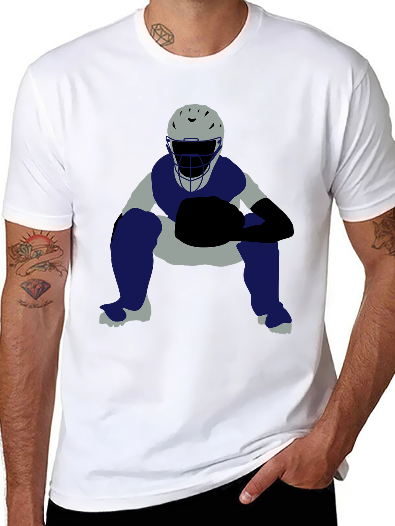 Baseball Catcher Graphic T-Shirt