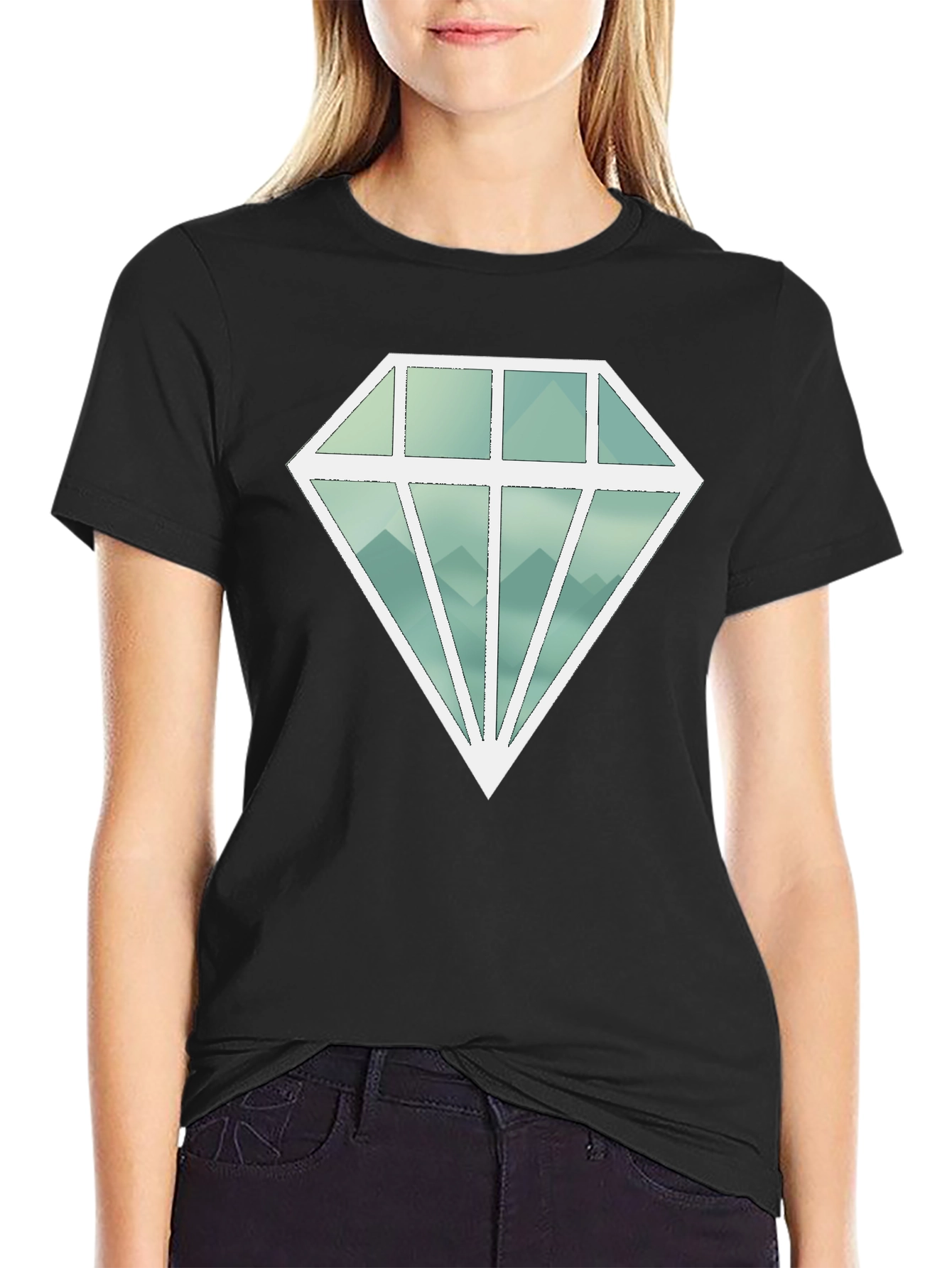 Diamond Mountains Graphic Tee - Black