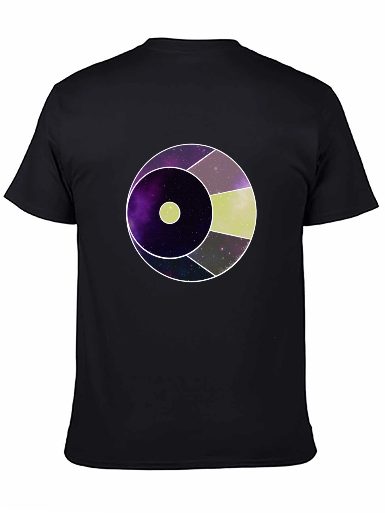 Galaxy Eye Graphic Print Black T-Shirt