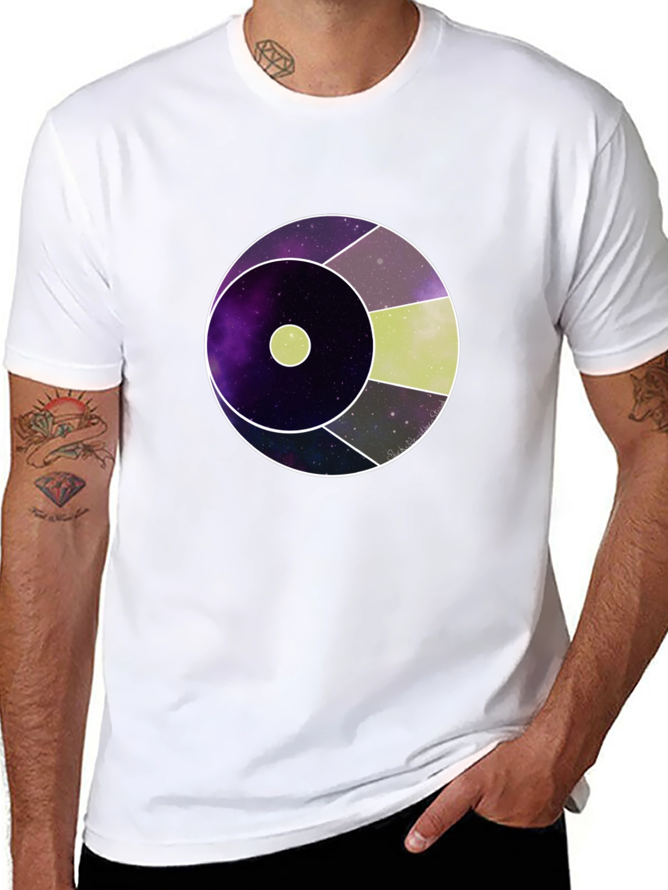 Galaxy Eye Graphic Print Black T-Shirt