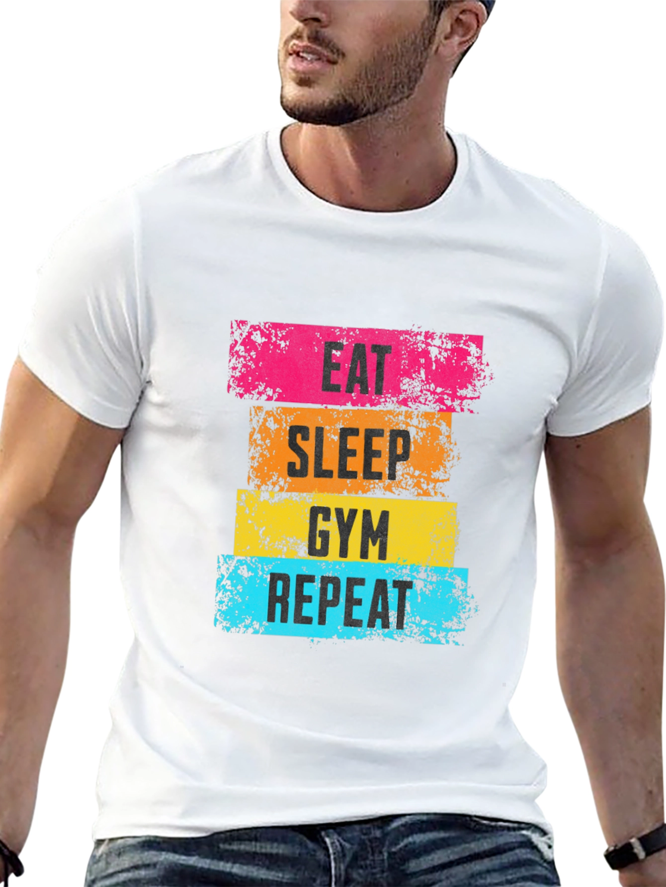 Eat Sleep Gym Repeat Graphic Tee