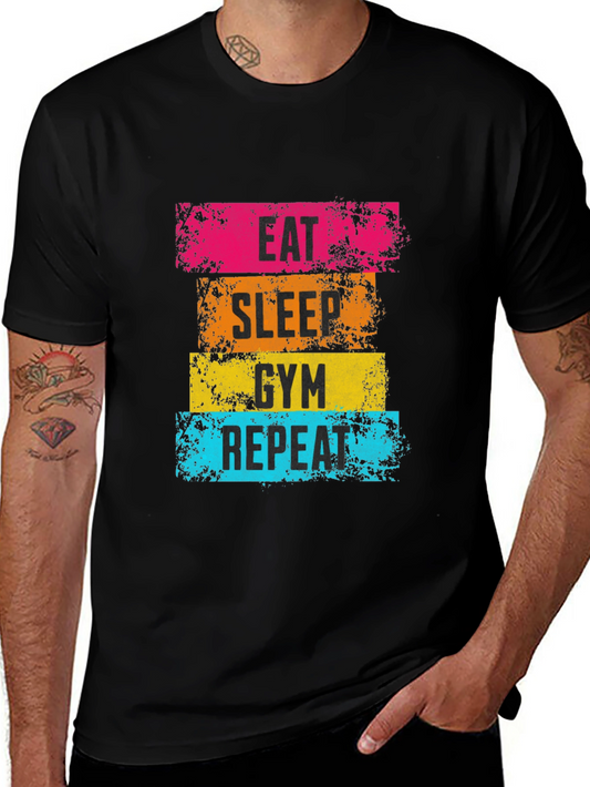 Eat Sleep Gym Repeat Graphic Tee