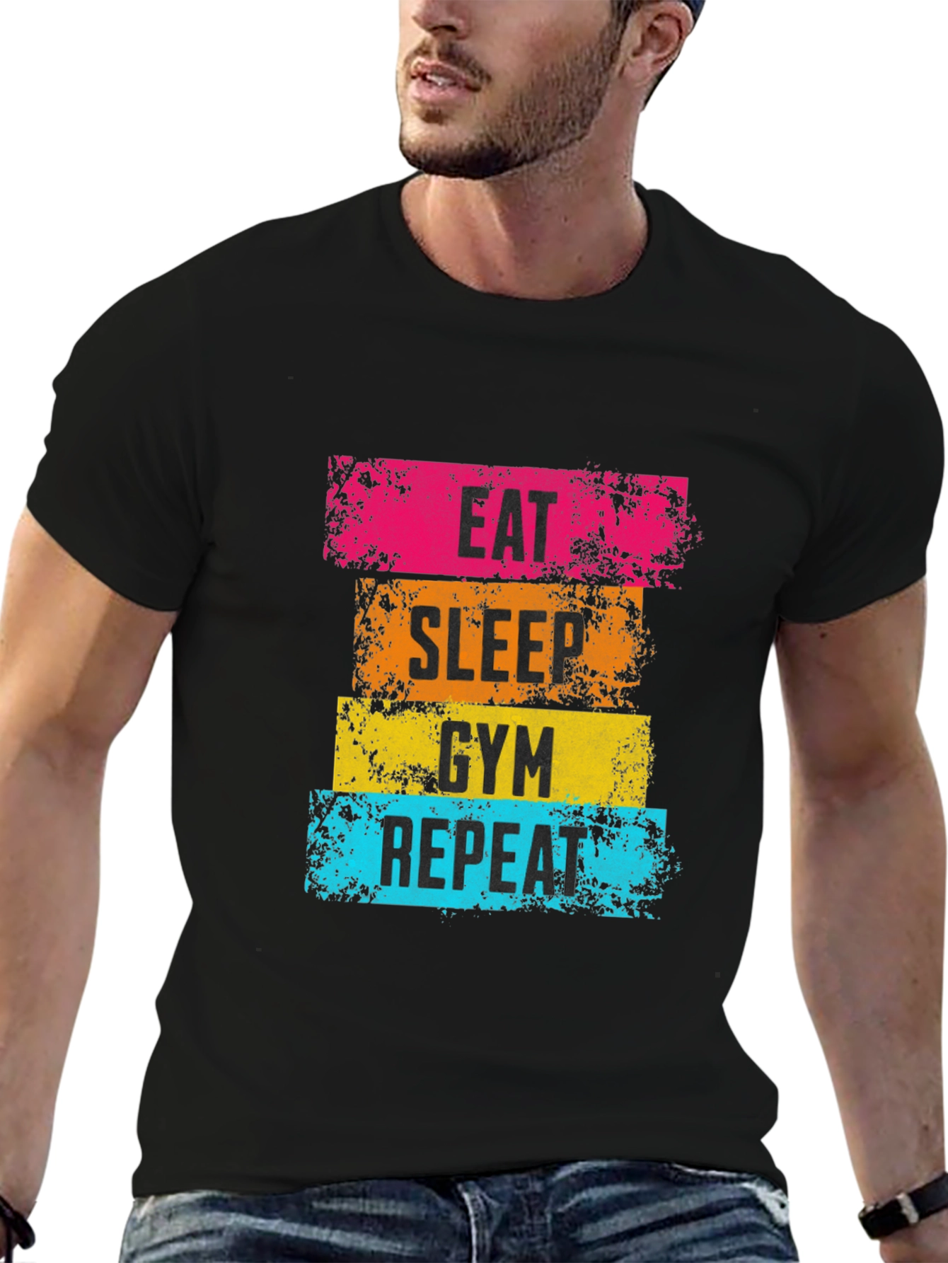 Eat Sleep Gym Repeat Graphic Tee