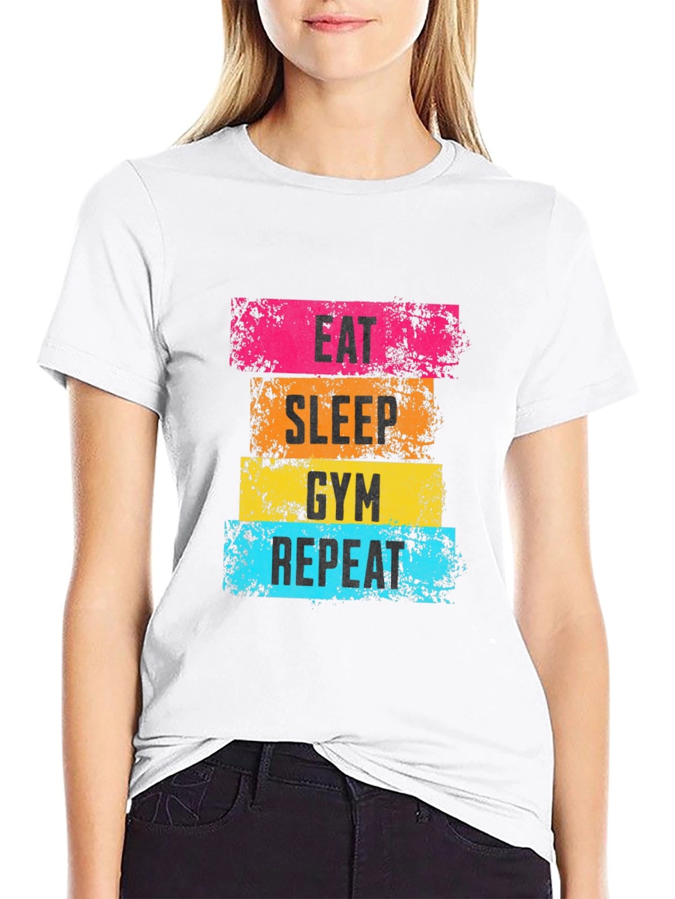 Eat Sleep Gym Repeat Graphic Tee