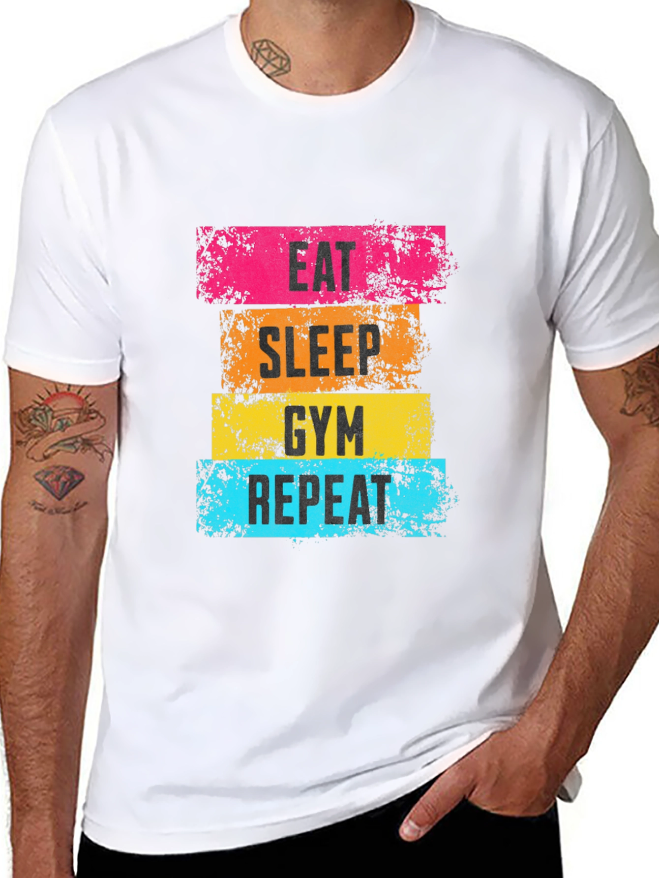 Eat Sleep Gym Repeat Graphic Tee