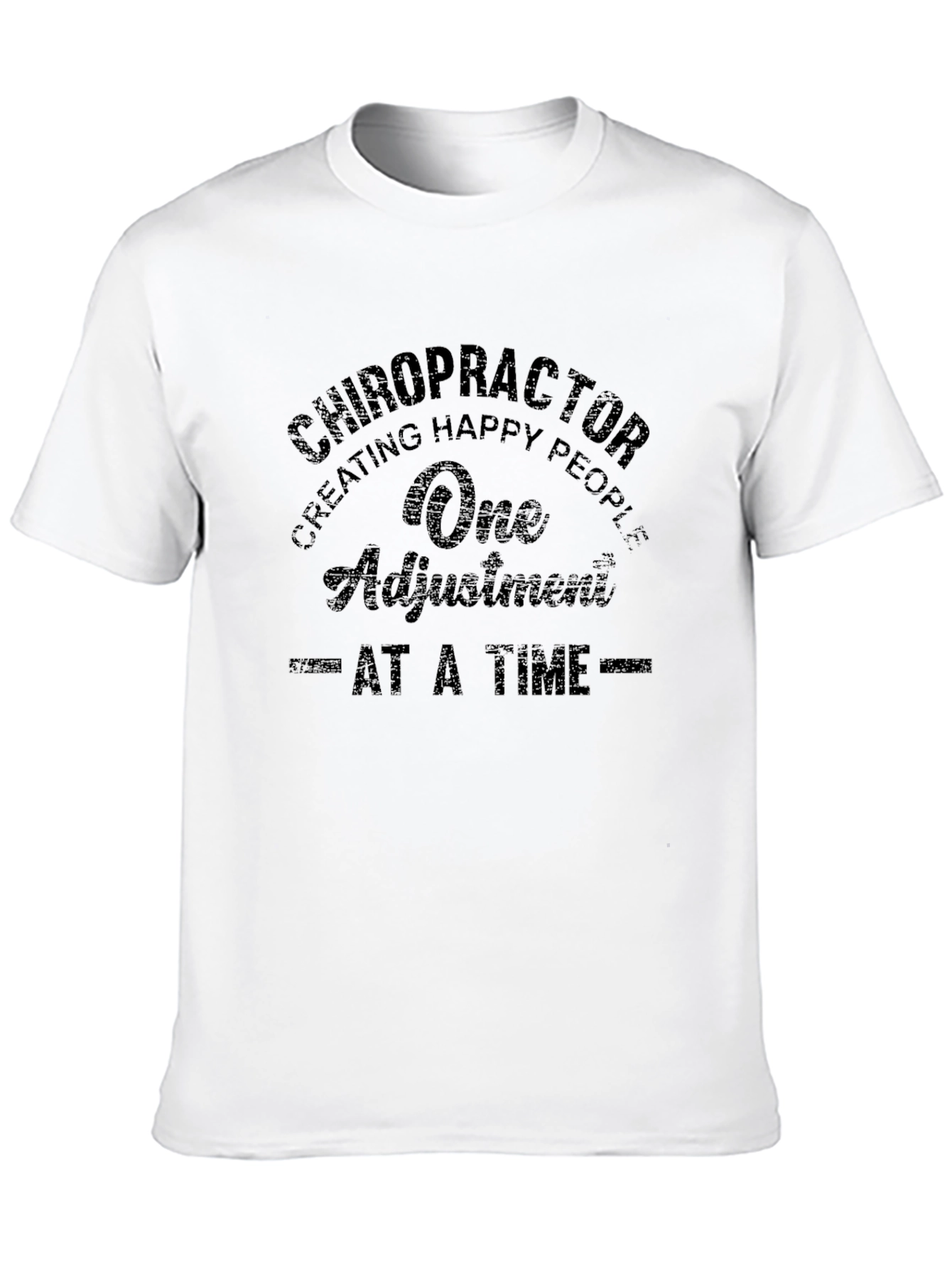 Chiropractor One Adjustment at a Time Black T-Shirt