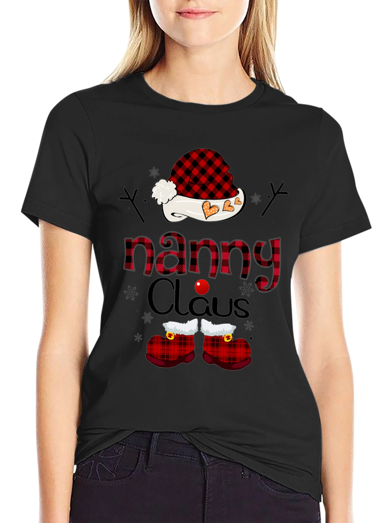 Nanny Claus Plaid Graphic Tee