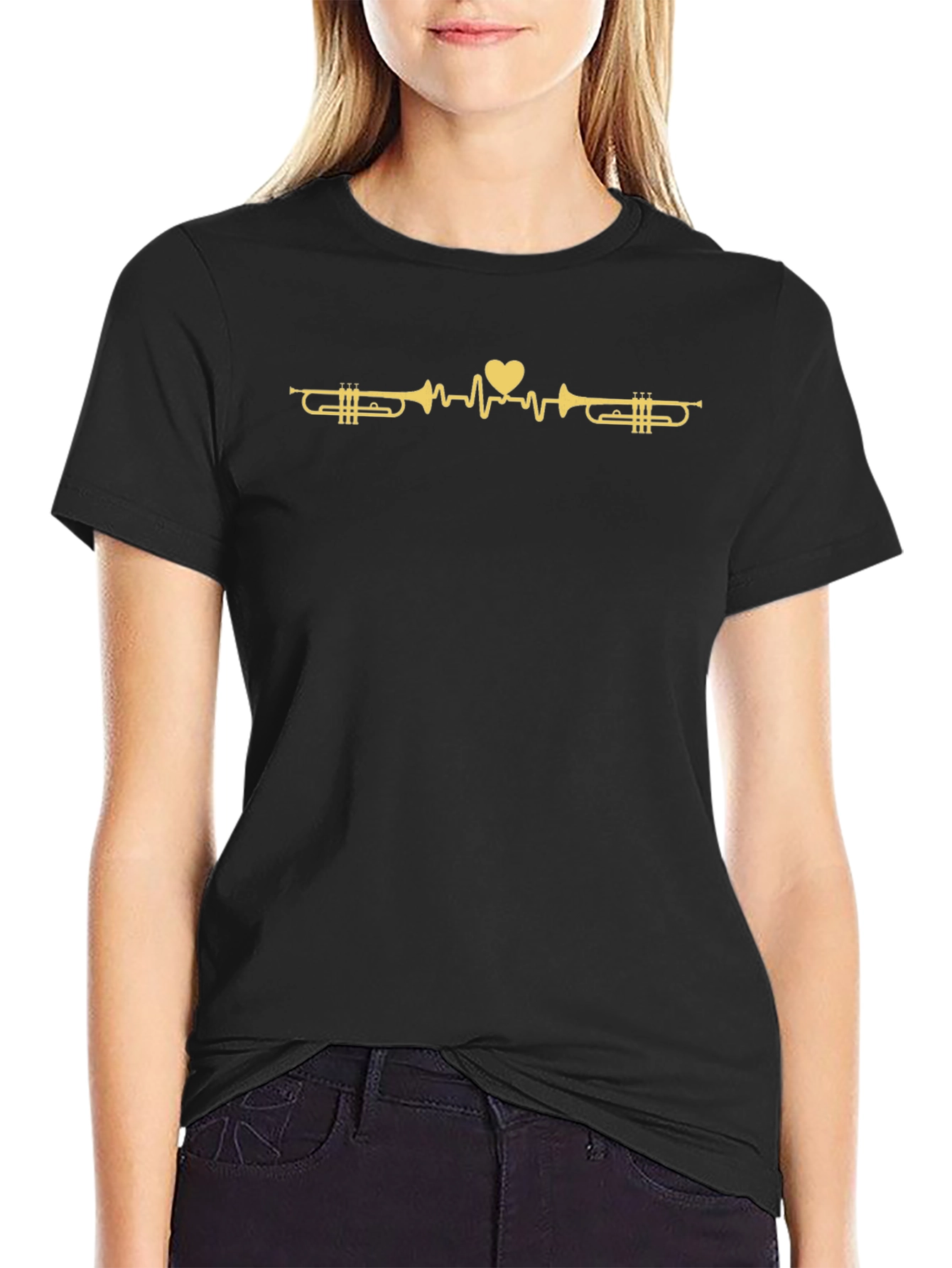 Trumpet Heartbeat T-Shirt - Music Lover Tee